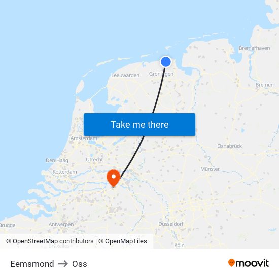 Eemsmond to Oss map