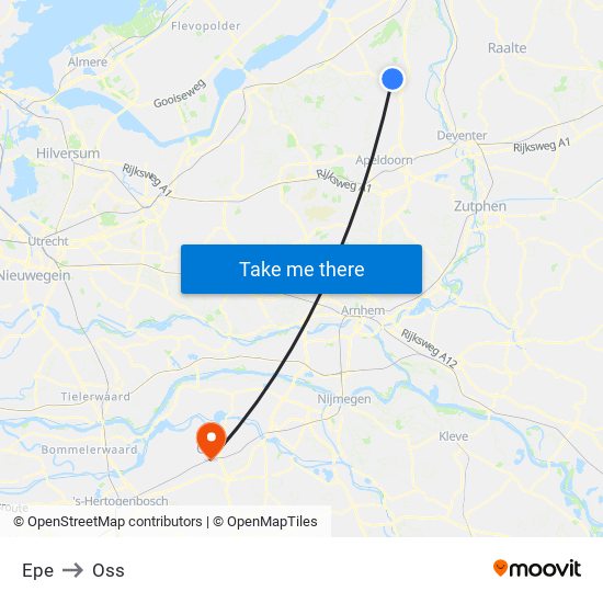 Epe to Oss map