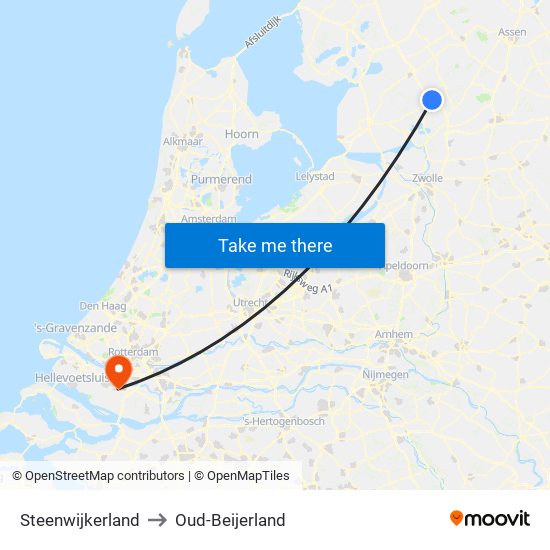 Steenwijkerland to Oud-Beijerland map
