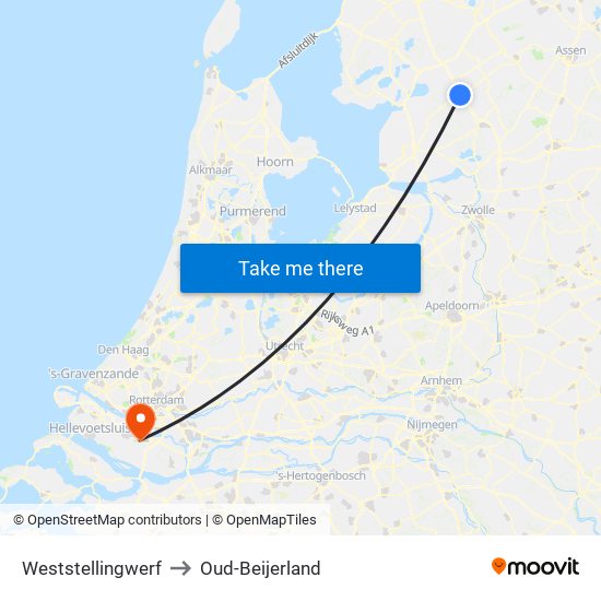 Weststellingwerf to Oud-Beijerland map