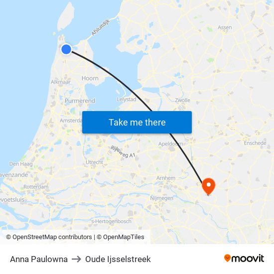 Anna Paulowna to Oude Ijsselstreek map