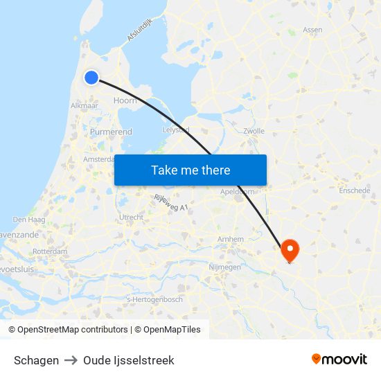 Schagen to Oude Ijsselstreek map