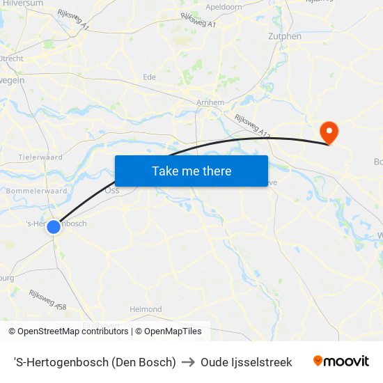 'S-Hertogenbosch (Den Bosch) to Oude Ijsselstreek map