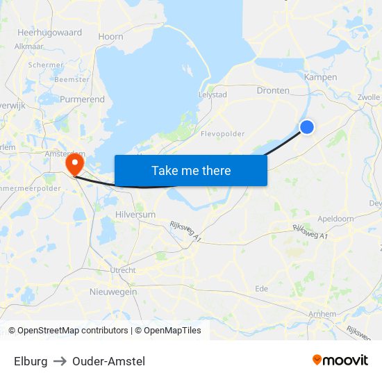 Elburg to Ouder-Amstel map