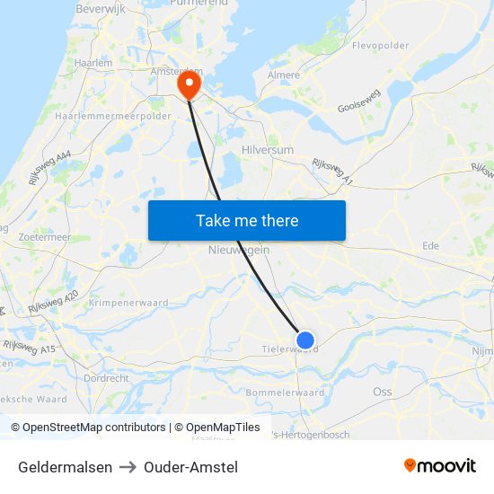 Geldermalsen to Ouder-Amstel map