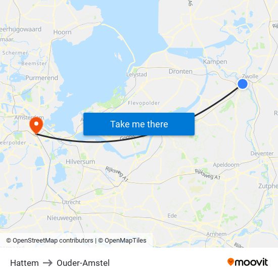 Hattem to Ouder-Amstel map