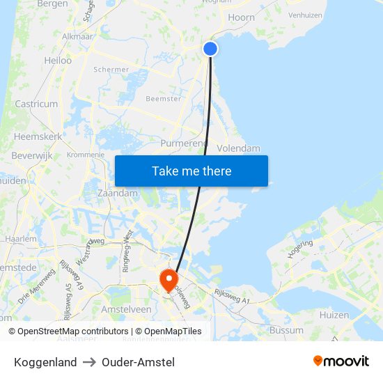 Koggenland to Ouder-Amstel map