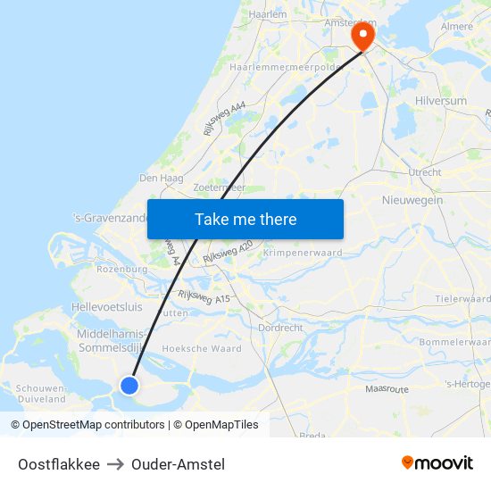 Oostflakkee to Ouder-Amstel map