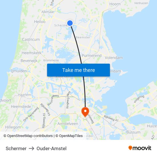 Schermer to Ouder-Amstel map