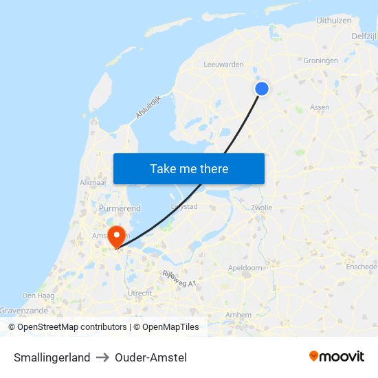 Smallingerland to Ouder-Amstel map