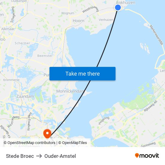 Stede Broec to Ouder-Amstel map
