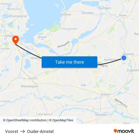 Voorst to Ouder-Amstel map