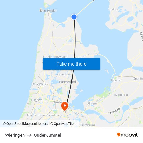 Wieringen to Ouder-Amstel map