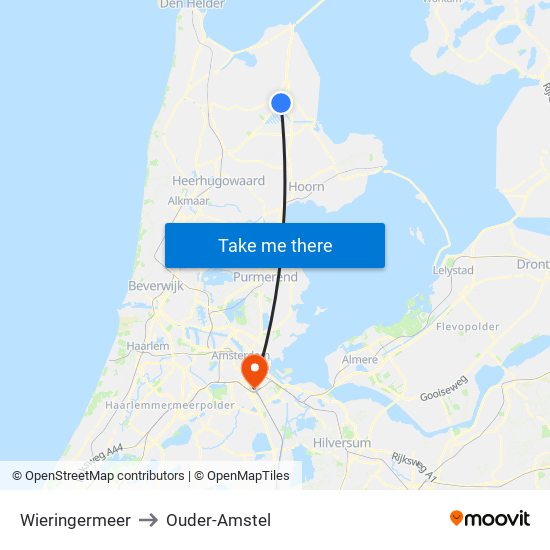 Wieringermeer to Ouder-Amstel map