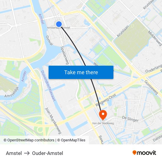 Amstel to Ouder-Amstel map