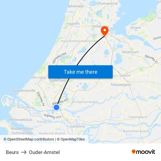 Beurs to Ouder-Amstel map