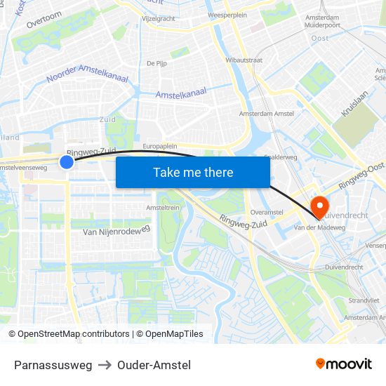 Parnassusweg to Ouder-Amstel map