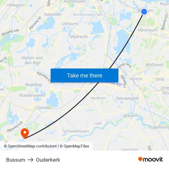 Bussum to Ouderkerk map