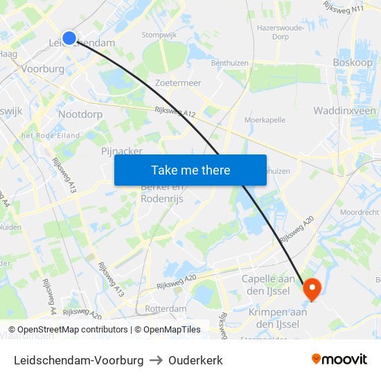 Leidschendam-Voorburg to Ouderkerk map