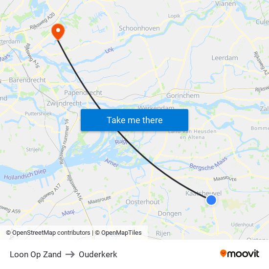 Loon Op Zand to Ouderkerk map