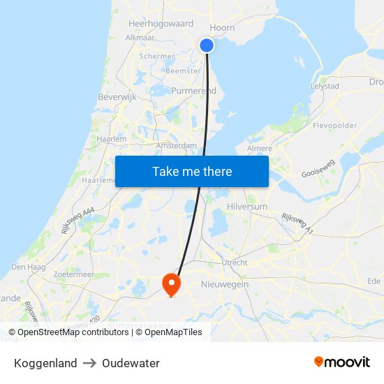 Koggenland to Oudewater map