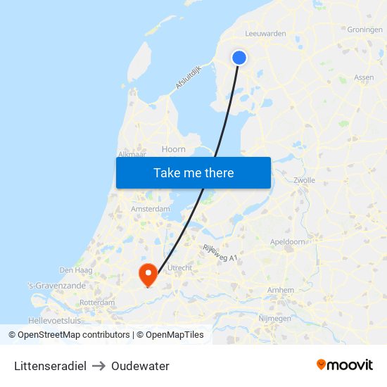 Littenseradiel to Oudewater map