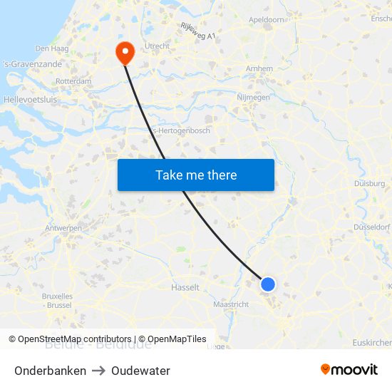 Onderbanken to Oudewater map
