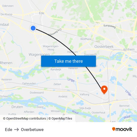 Ede to Overbetuwe map