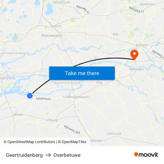 Geertruidenberg to Overbetuwe map