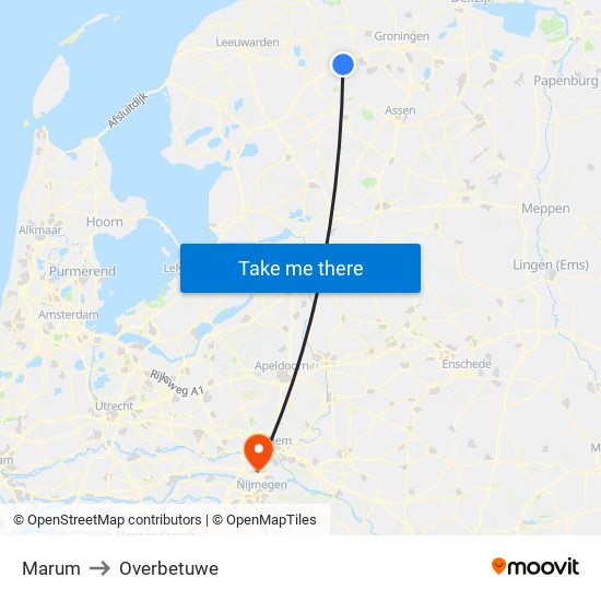 Marum to Overbetuwe map