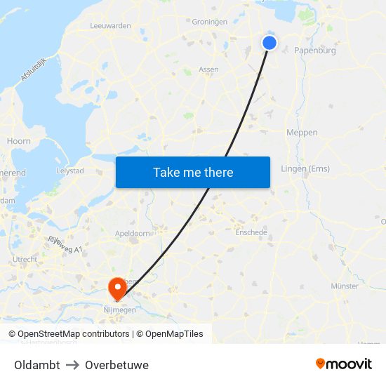 Oldambt to Overbetuwe map