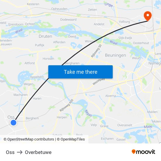 Oss to Overbetuwe map