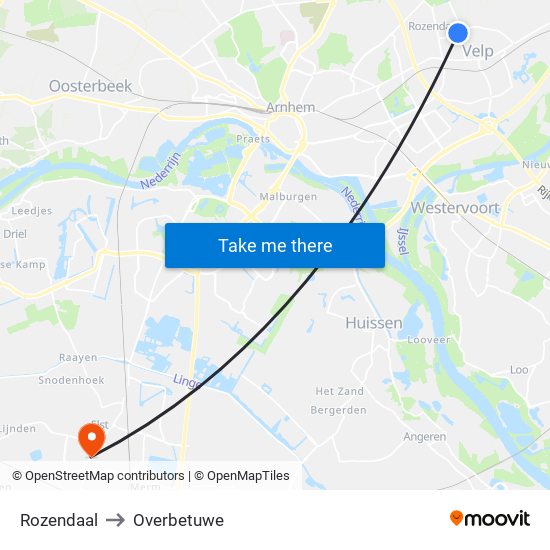 Rozendaal to Overbetuwe map