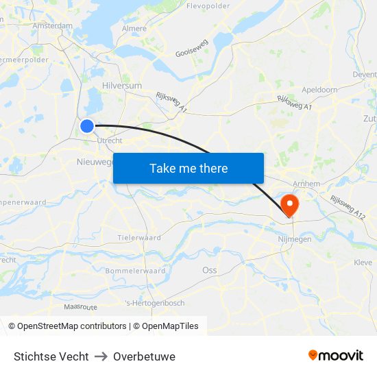 Stichtse Vecht to Overbetuwe map
