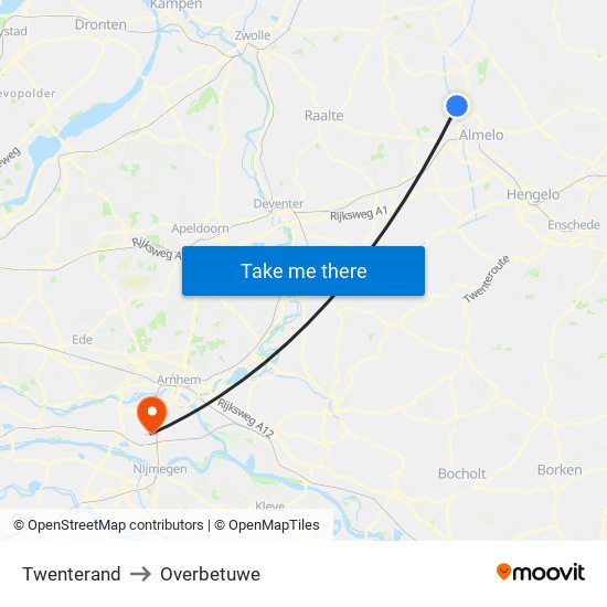 Twenterand to Overbetuwe map