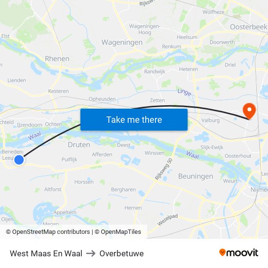 West Maas En Waal to Overbetuwe map