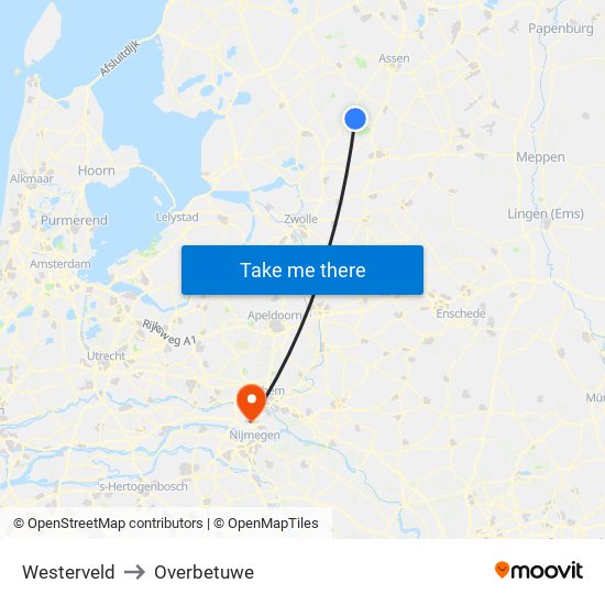 Westerveld to Overbetuwe map