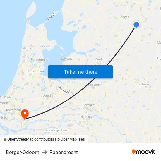 Borger-Odoorn to Papendrecht map