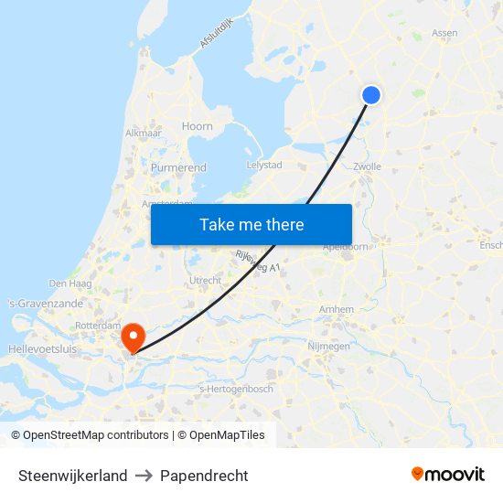 Steenwijkerland to Papendrecht map