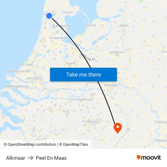 Alkmaar to Peel En Maas map