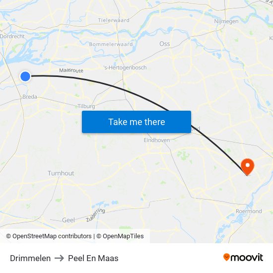 Drimmelen to Peel En Maas map