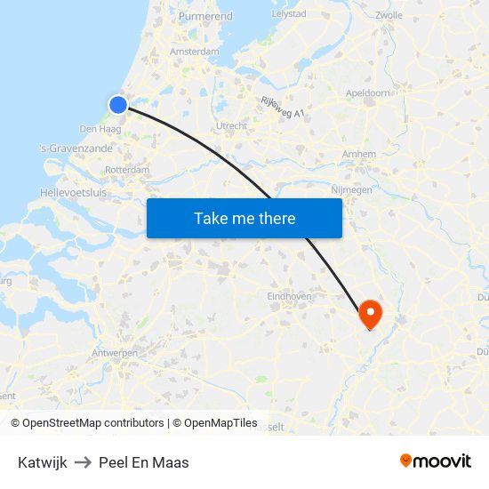 Katwijk to Peel En Maas map