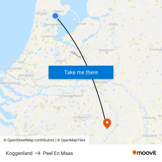 Koggenland to Peel En Maas map