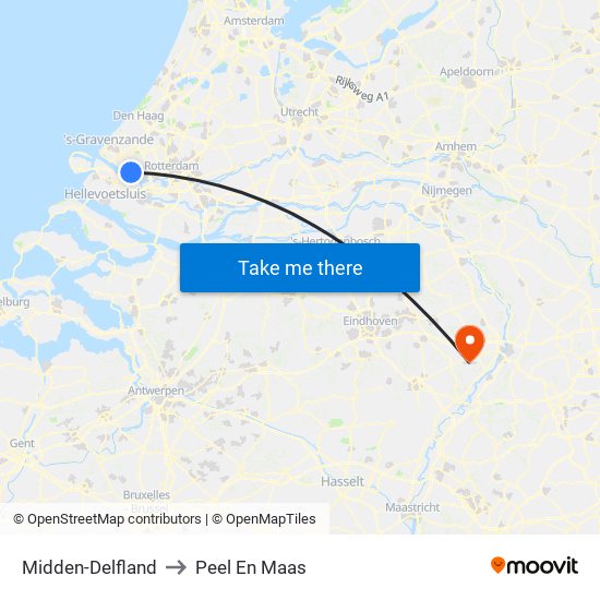 Midden-Delfland to Peel En Maas map