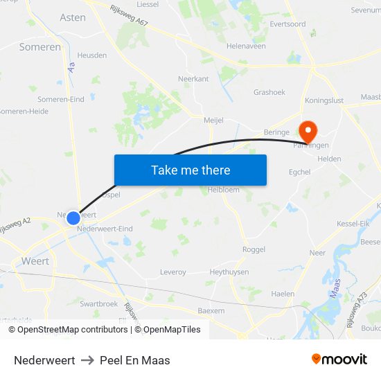 Nederweert to Peel En Maas map