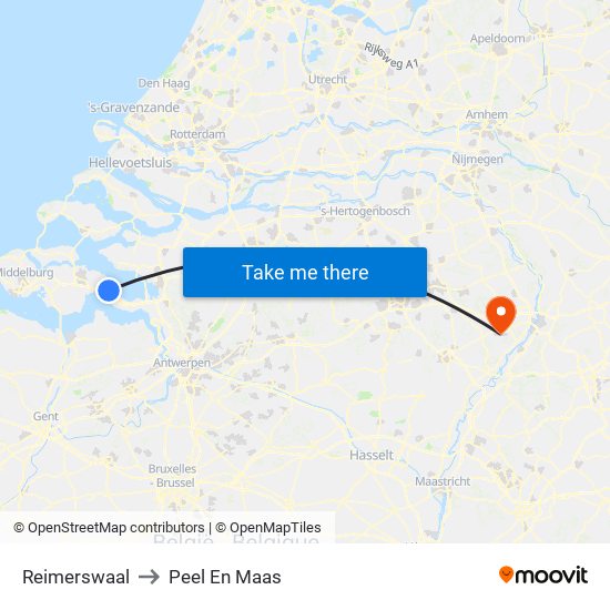 Reimerswaal to Peel En Maas map