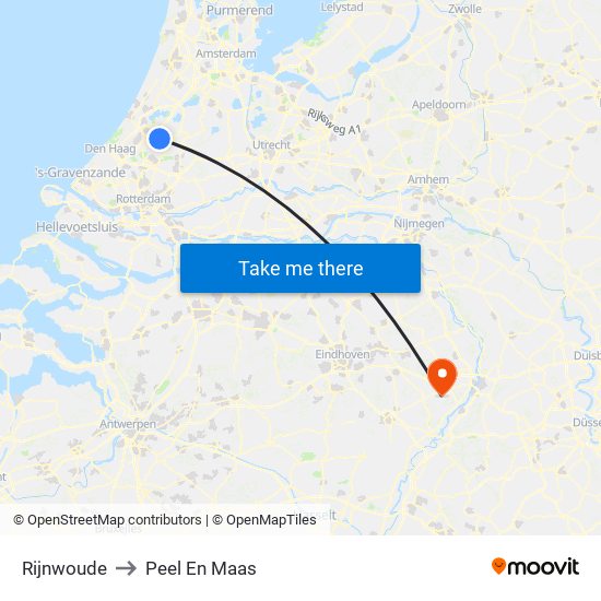 Rijnwoude to Peel En Maas map