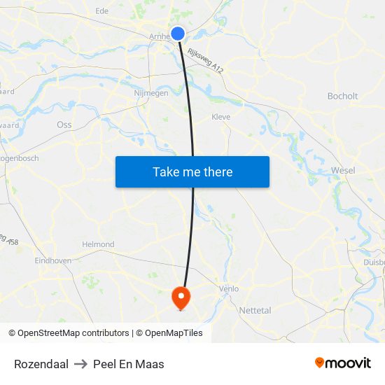 Rozendaal to Peel En Maas map