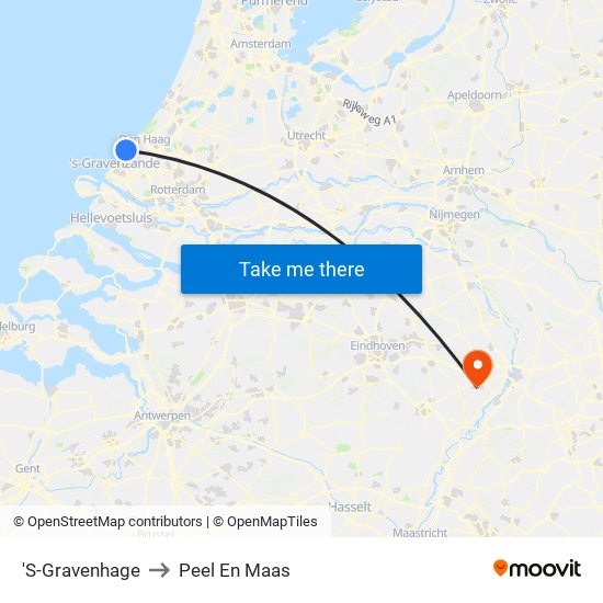 'S-Gravenhage to Peel En Maas map