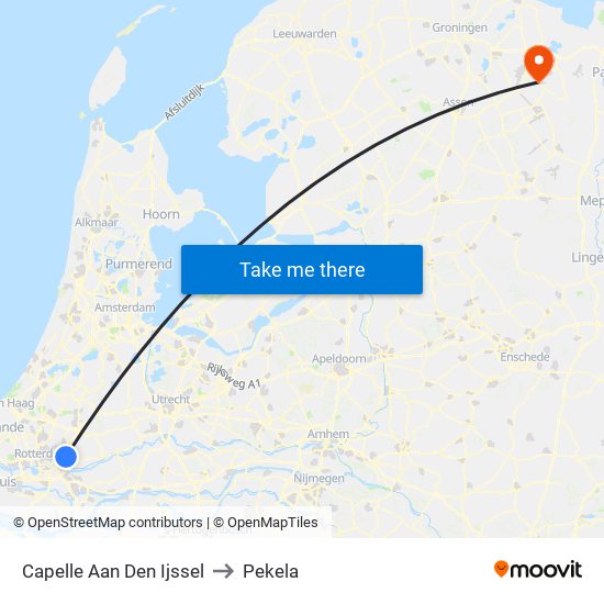 Capelle Aan Den Ijssel to Pekela map